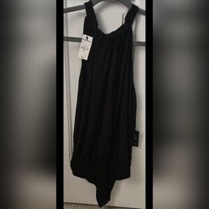NWT Express Black Bodysuit, Bow-tie Keyhole Opening Back, Snap crotch NEW, XS